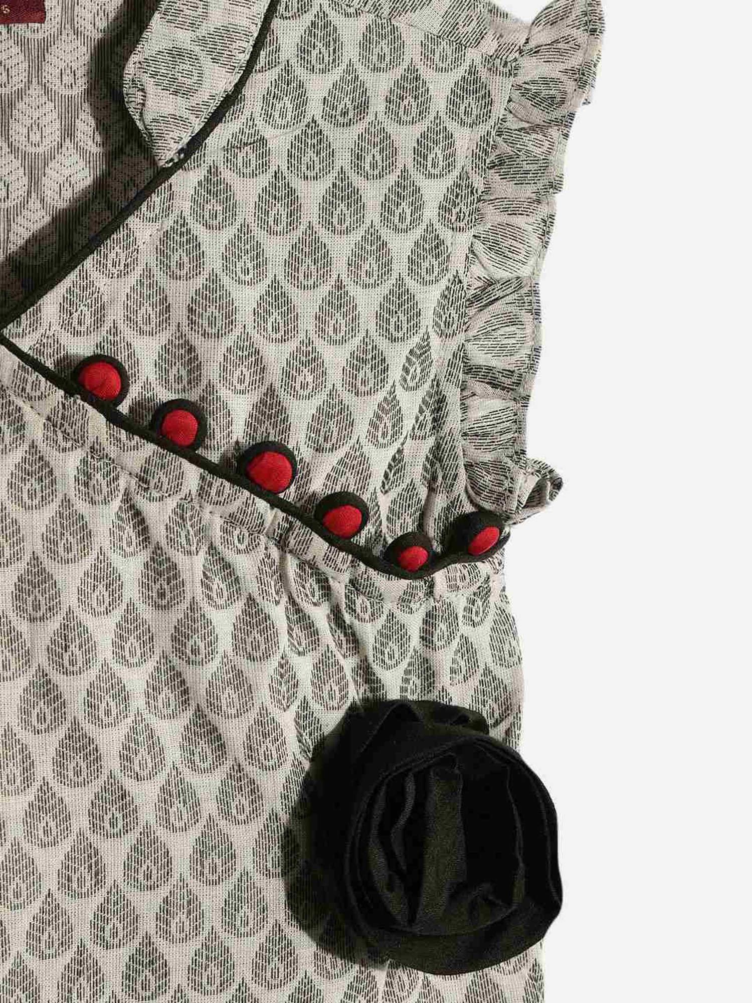 TWISHA Kids Grey & White Cotton Printed Top Set