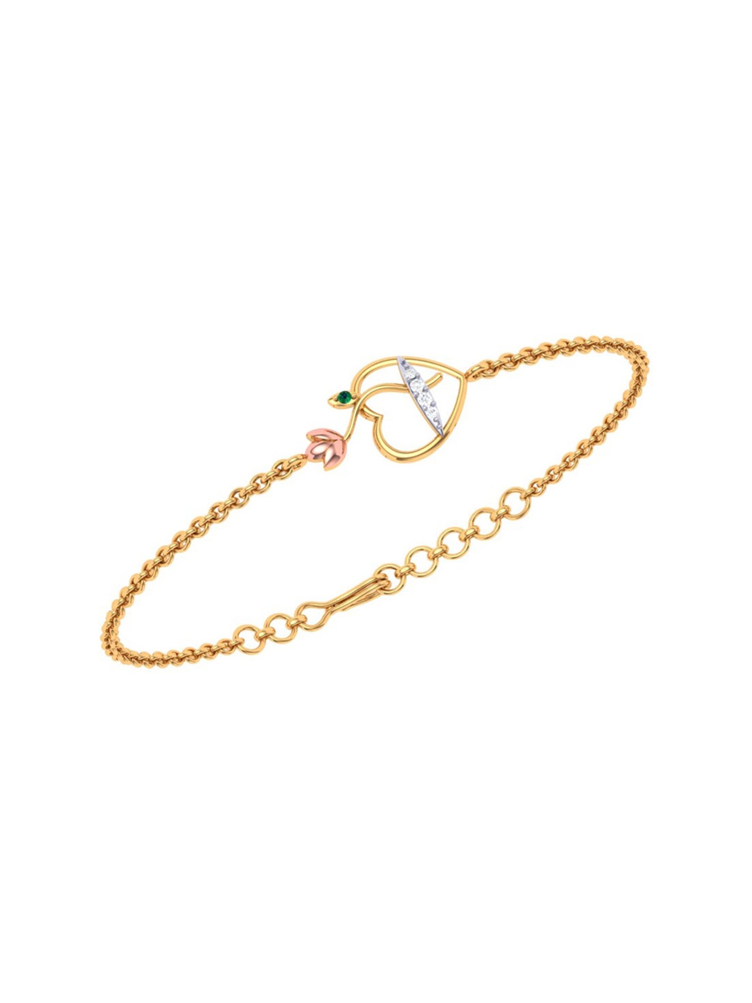 P.C. Chandra Jewellers 22k Yellow Gold Lotus Themed Bracelet