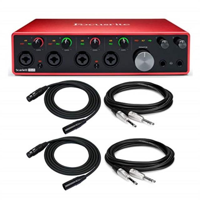 Focusrite Scarlett 18i8 3rd Gen 18x8 USB Audio Interface with XLR and TRS Cables