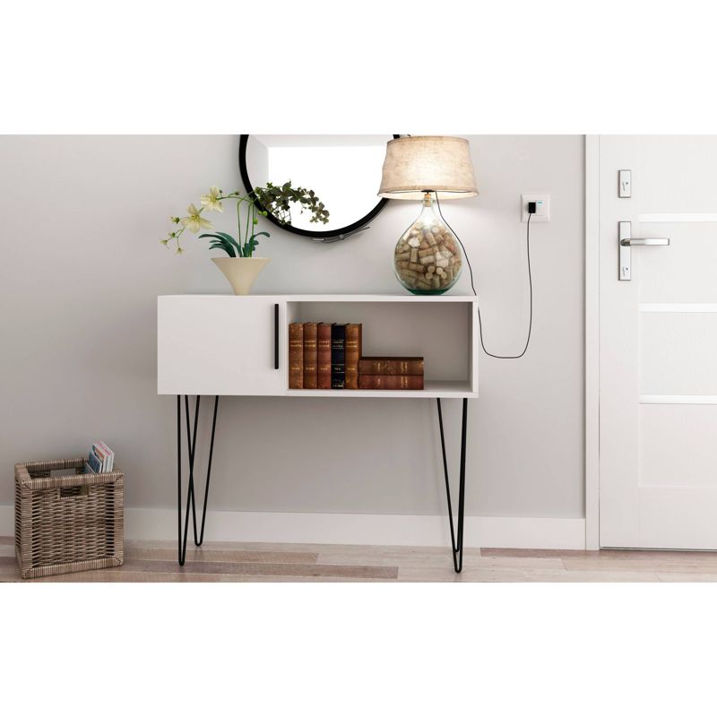 35.43" Nolita Entryway with 3 Shelves White - Manhattan Comfort
