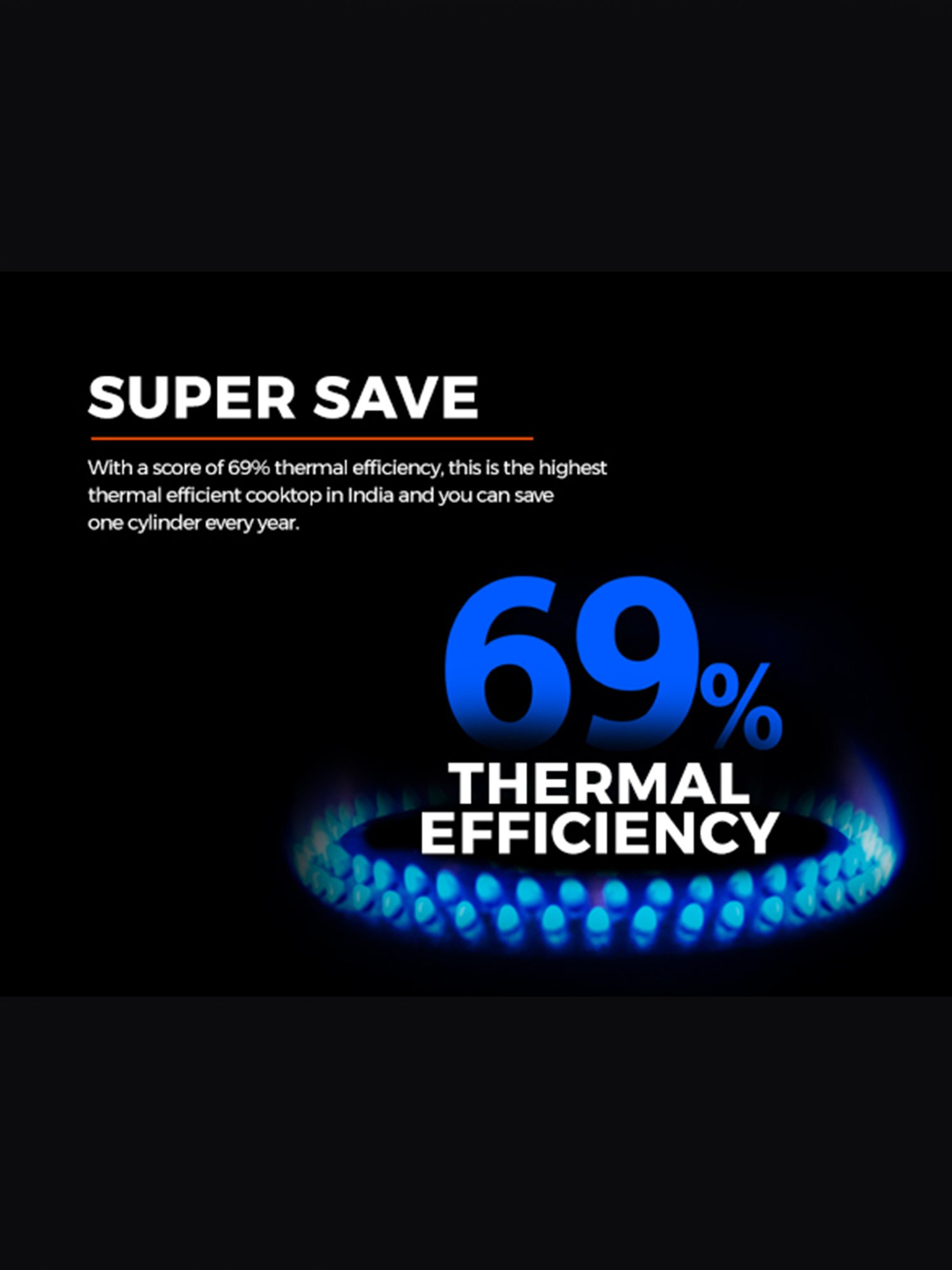 Suryaflame Black Mild Steel Glass Top Gas Stove with 2 Burners