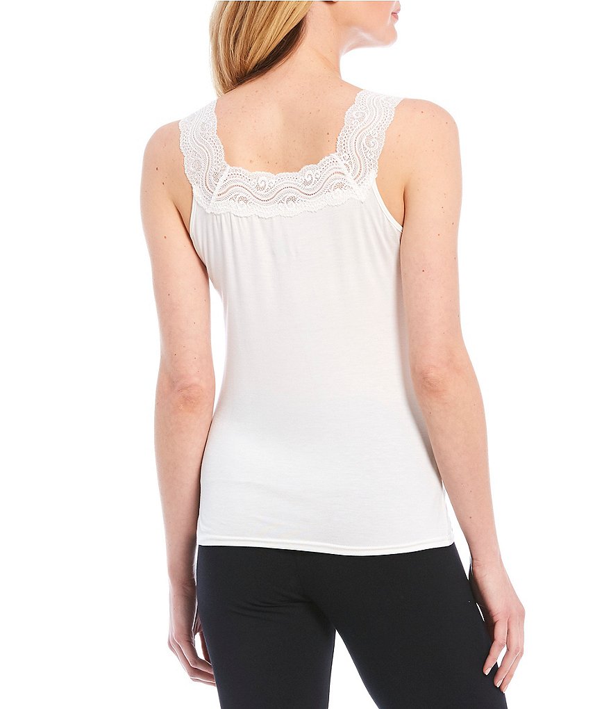 Modern Movement Reversible Lace-Trimmed Microfiber Camisole