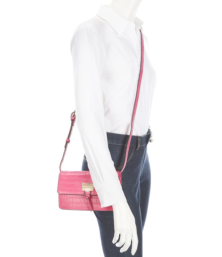 Kate Landry Croco Flap Crossbody Bag