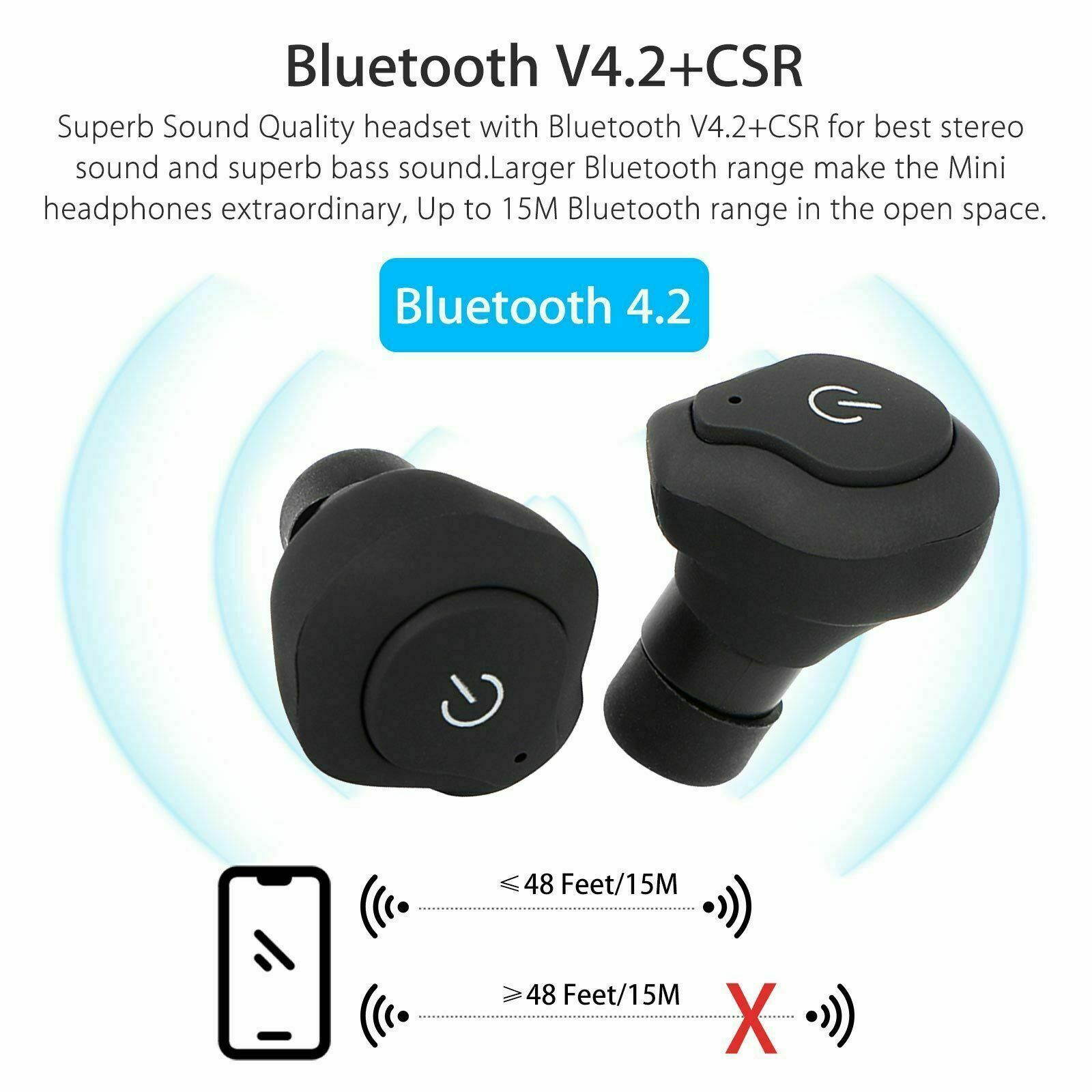 Wireless Earbuds Bluetooth In Ear Headset Stereo Headphone Earphone Handfree