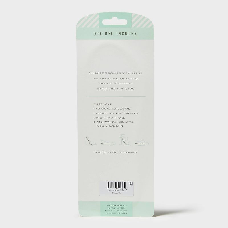 Women's Fab Feet by Foot Petals 3/4 Gel Insoles Shoe Cushion Clear - 1 pair