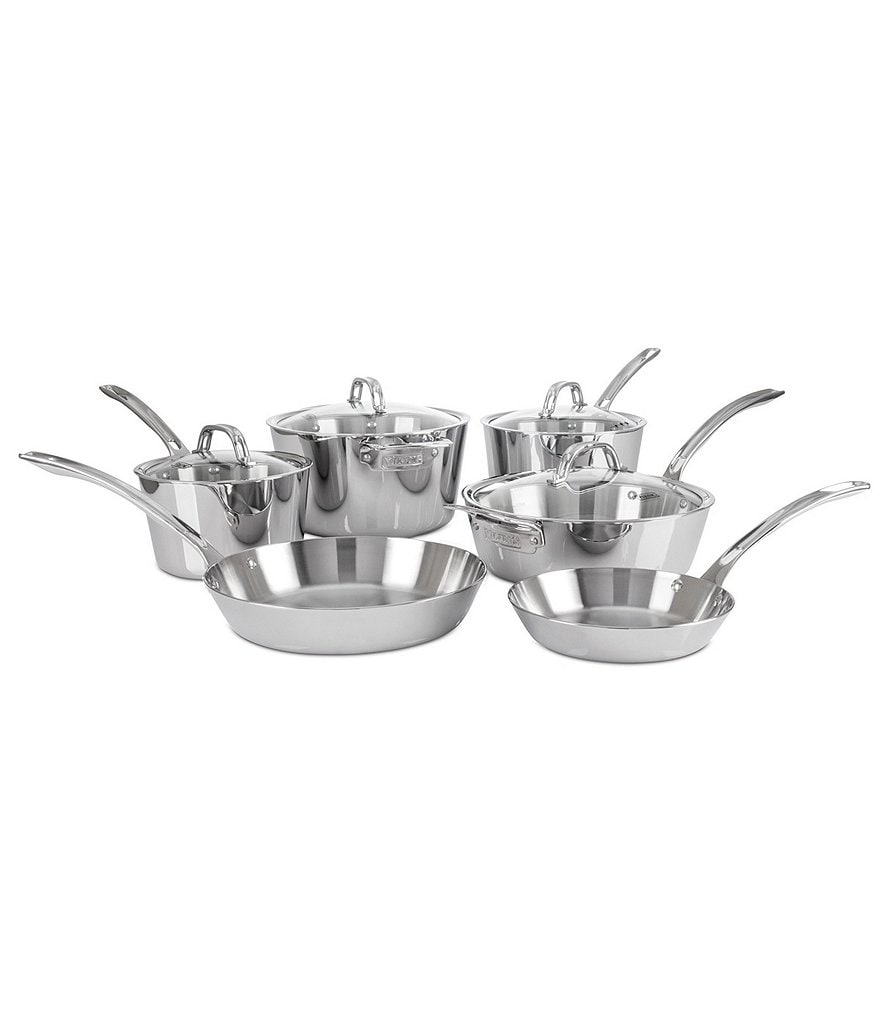 Viking Culinary Contemporary 3-Ply Stainless Steel 10 piece Cookware Set