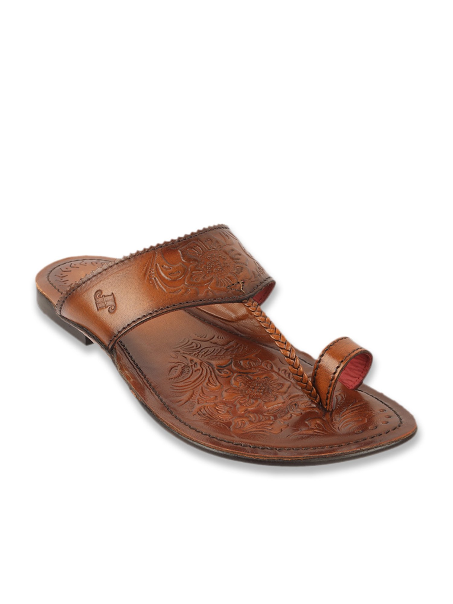 J. Fontini by Mochi Men's Tan Toe Ring Sandals