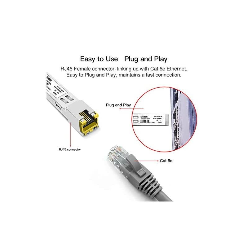 to rj45, 10PCS Copper Module GLC-T SFP-GE-T 10/100/1000Mbps Copper 100m Gigabit Transceive Compatible with Cisco and Other Open Switch