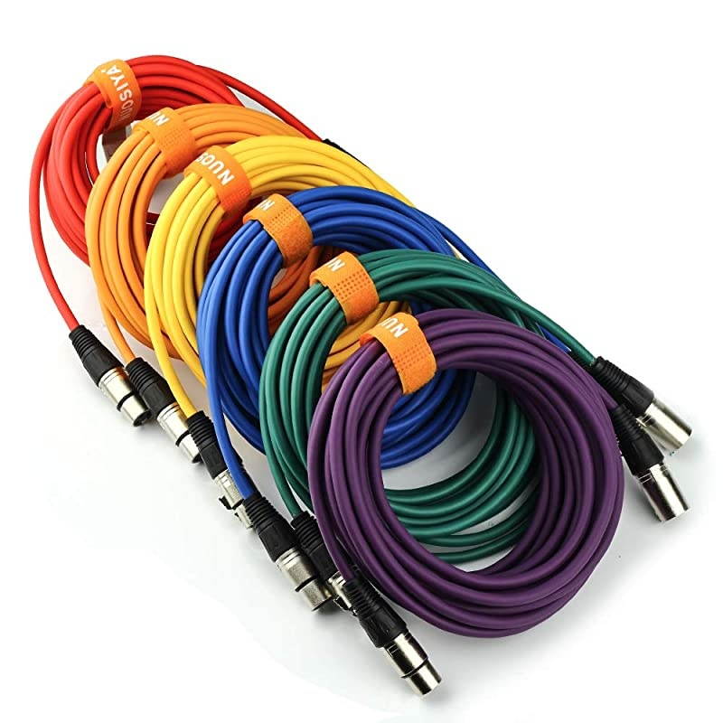 Microphone Cable  XLR Microphone Cable 25 feet XLR Male to Female Mic Cables6Pack 3 pin Double Shielded Balanced DMX CablesXLR Cables