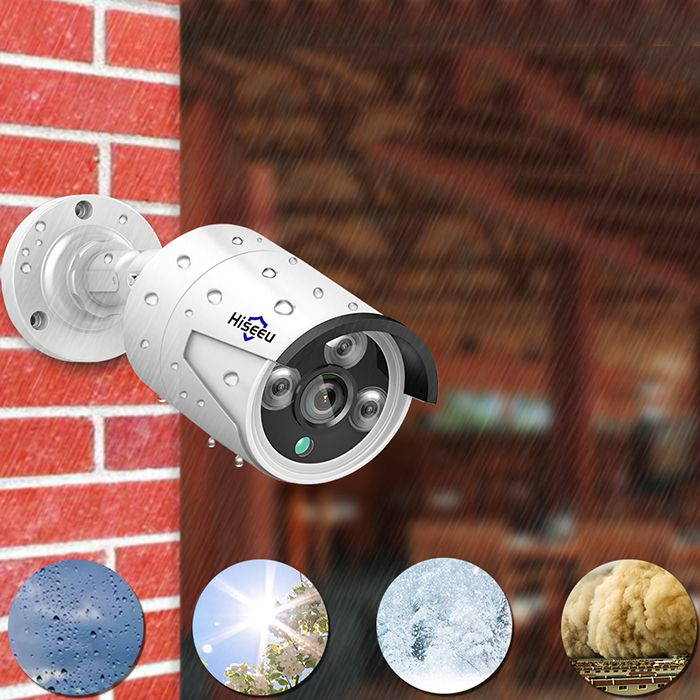 Hiseeu HB612 1080P 2.0MP 3.6mm Mini Bullet IP Camera WHITE US Plug