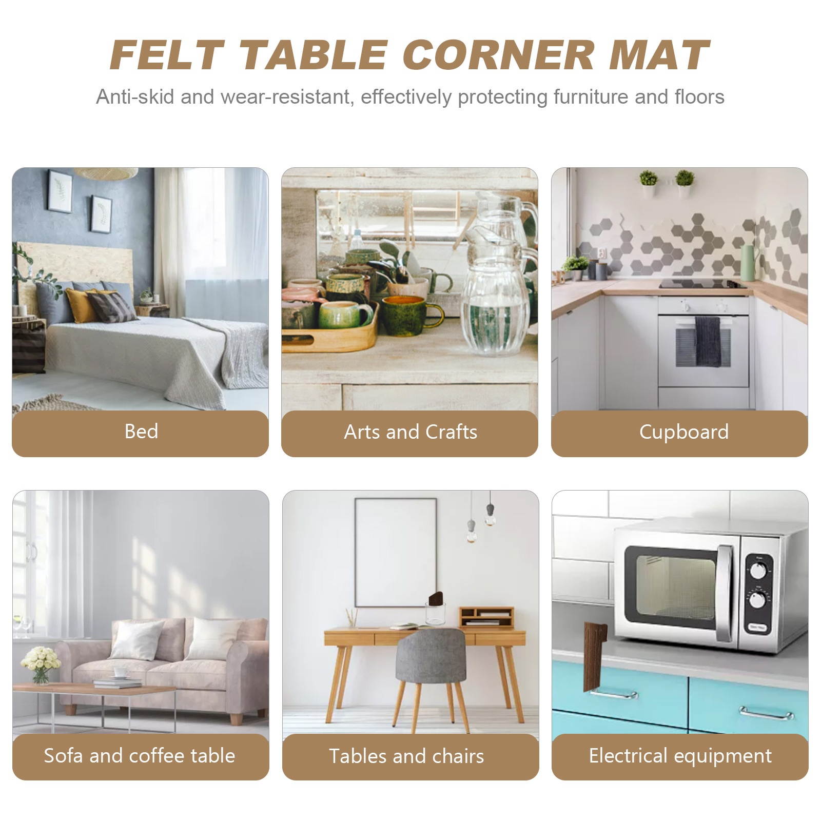 16pcs Furniture Leg Bottom Feet Square Pads Non-skid Floor Furniture Mat (25mm)