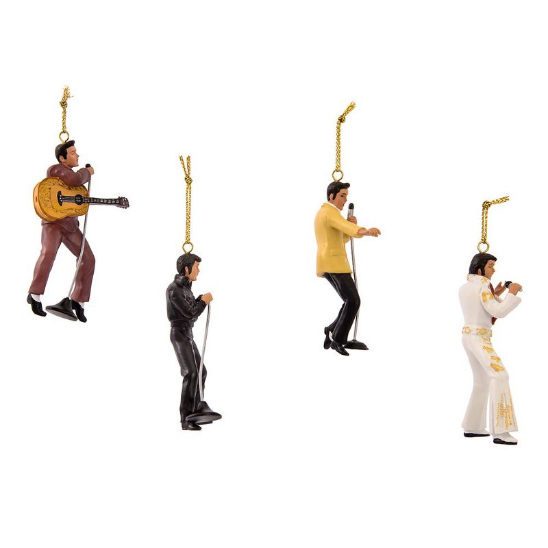 Kurt Adler 2.5-Inch Resin Elvis Presley 4-Piece Ornament Gift Set
