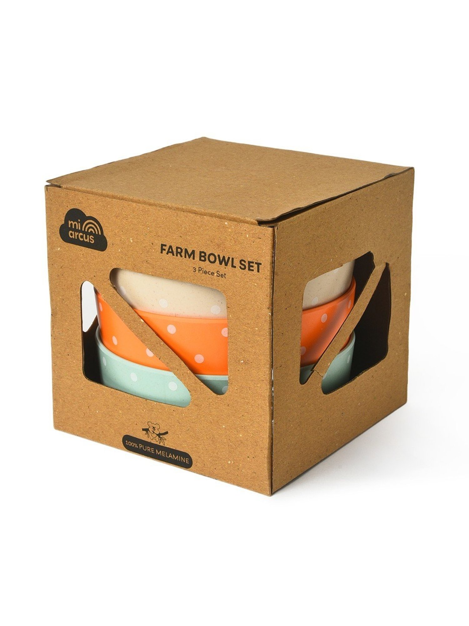 Mi Arcus Printed Multicolor Bamboo Kids Bowls - Set of 3