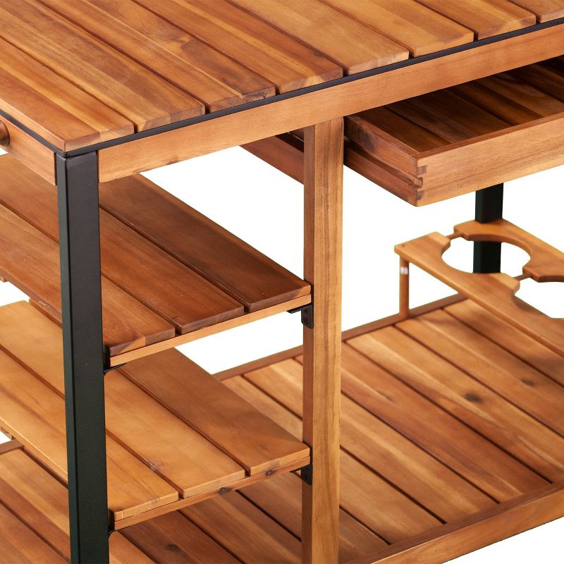 Slat Top Serving Cart - Gray - Apollo Outdoor