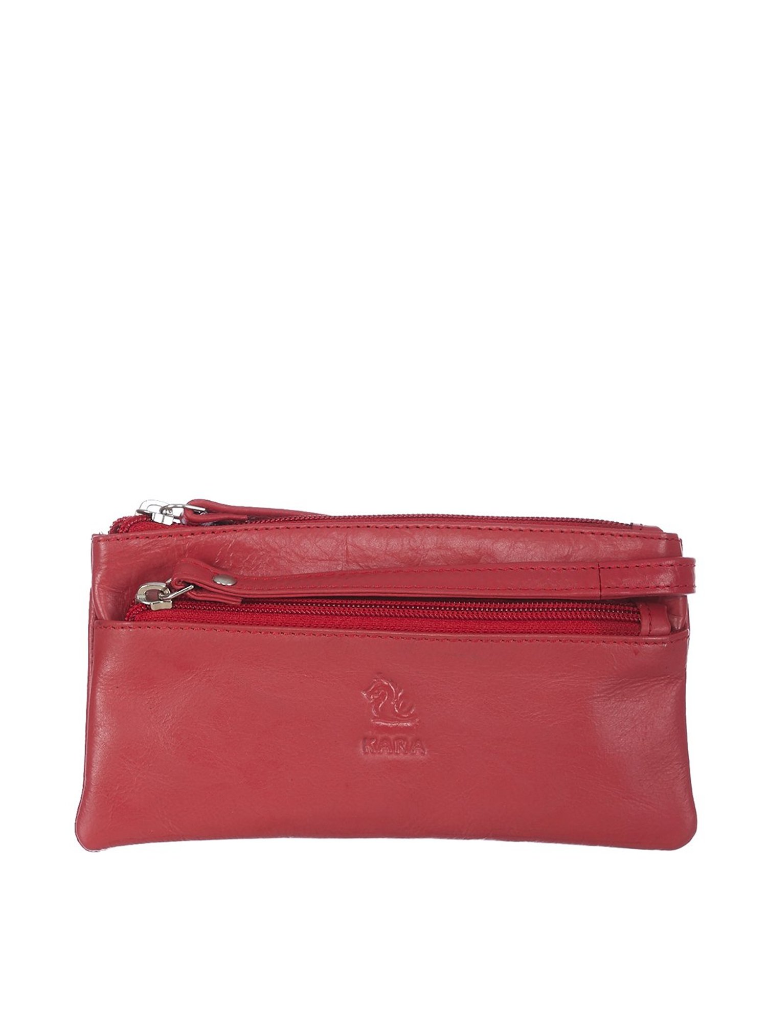 Kara Red Solid Wristlet Pouch for Women