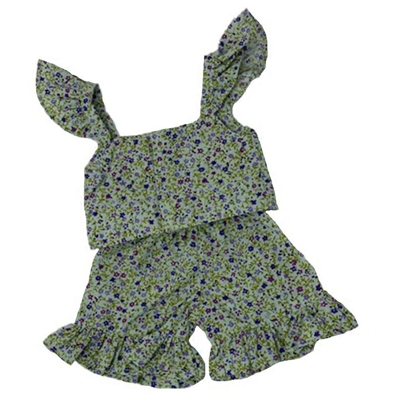 The Queen's Treasures Little House on the Prairie Green Calico Dress, Bonnet & Apron for 18" American Girl Dolls