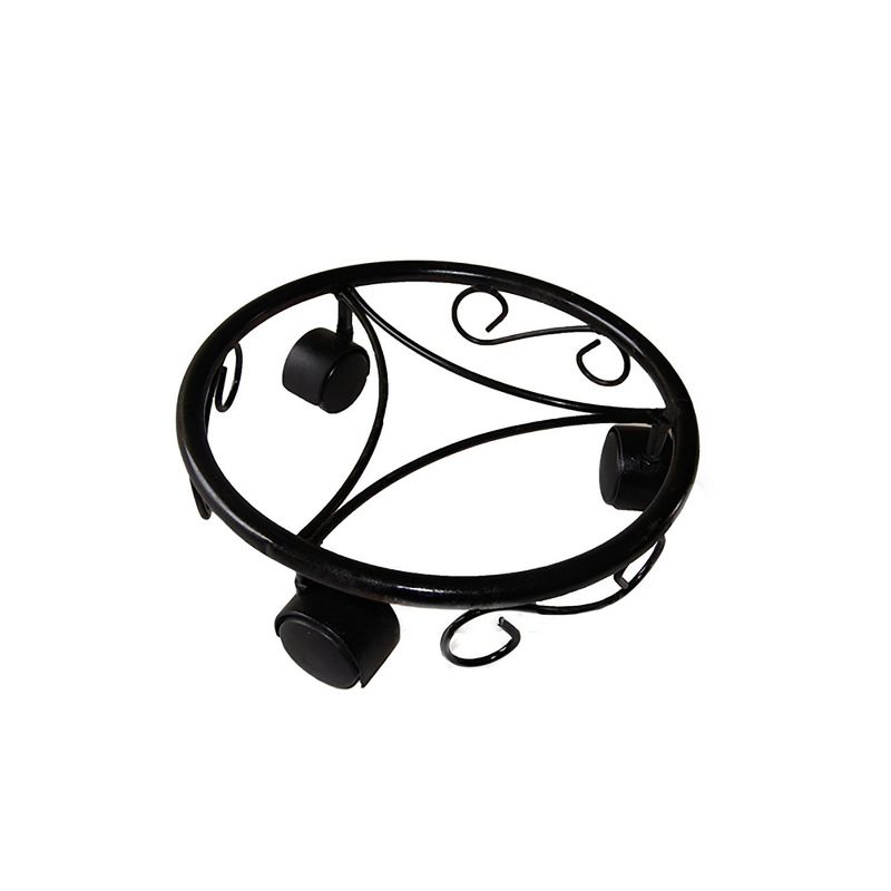 4" x 11.25" Plant Caddy on Wheels Black - Ore International