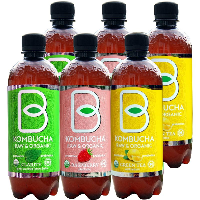 B-Tea Raw & Organic Variety Pack - 6pk/16 fl oz Bottles