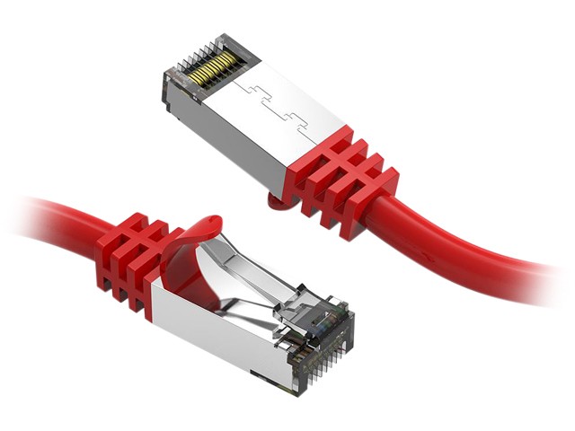Nippon Labs 60CAT8-3-26RD Cat8 Ethernet Cable 3 feet Slim Series - Red | 2GHz, 40G, S/FTP - Shielded 40Gbps 2000Mhz SFTP Patch Cord, Cat8 RJ45 Cable - in Wall, Outdoor for Router, Modem, etc.