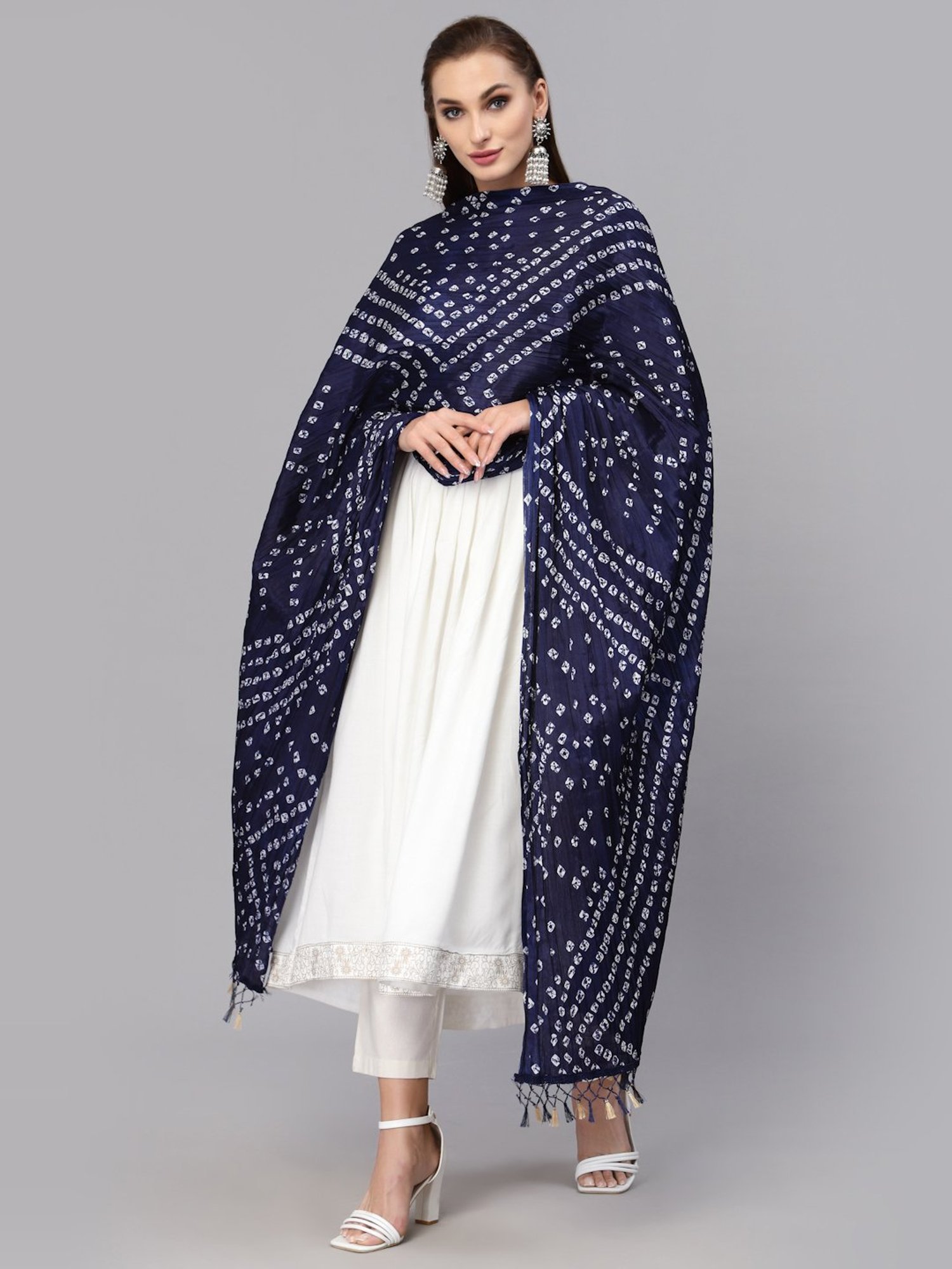 Stylum Navy Printed Dupatta