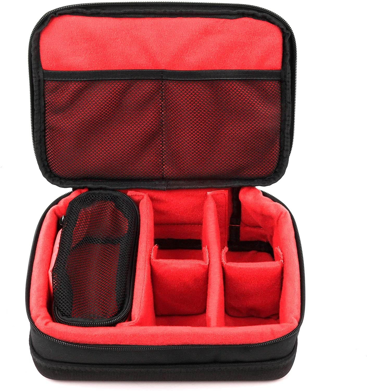 DURAGADGET Padded Black & Red Storage/Carry Case with Adjustable Dividers (Mic NOT Included) - Compatible with Trust Gaming GXT 232 Mantis Streaming PC Gaming Microphone
