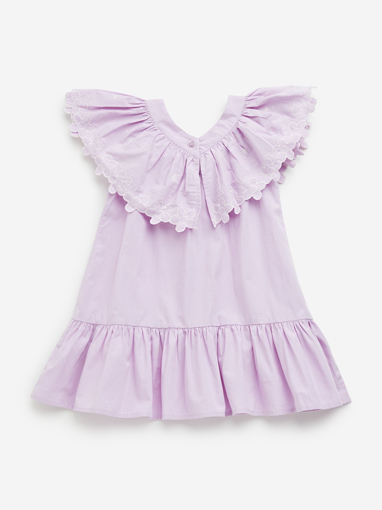HOP Kids by Westside Lilac Ruffle Design Tiered Cotton Dress