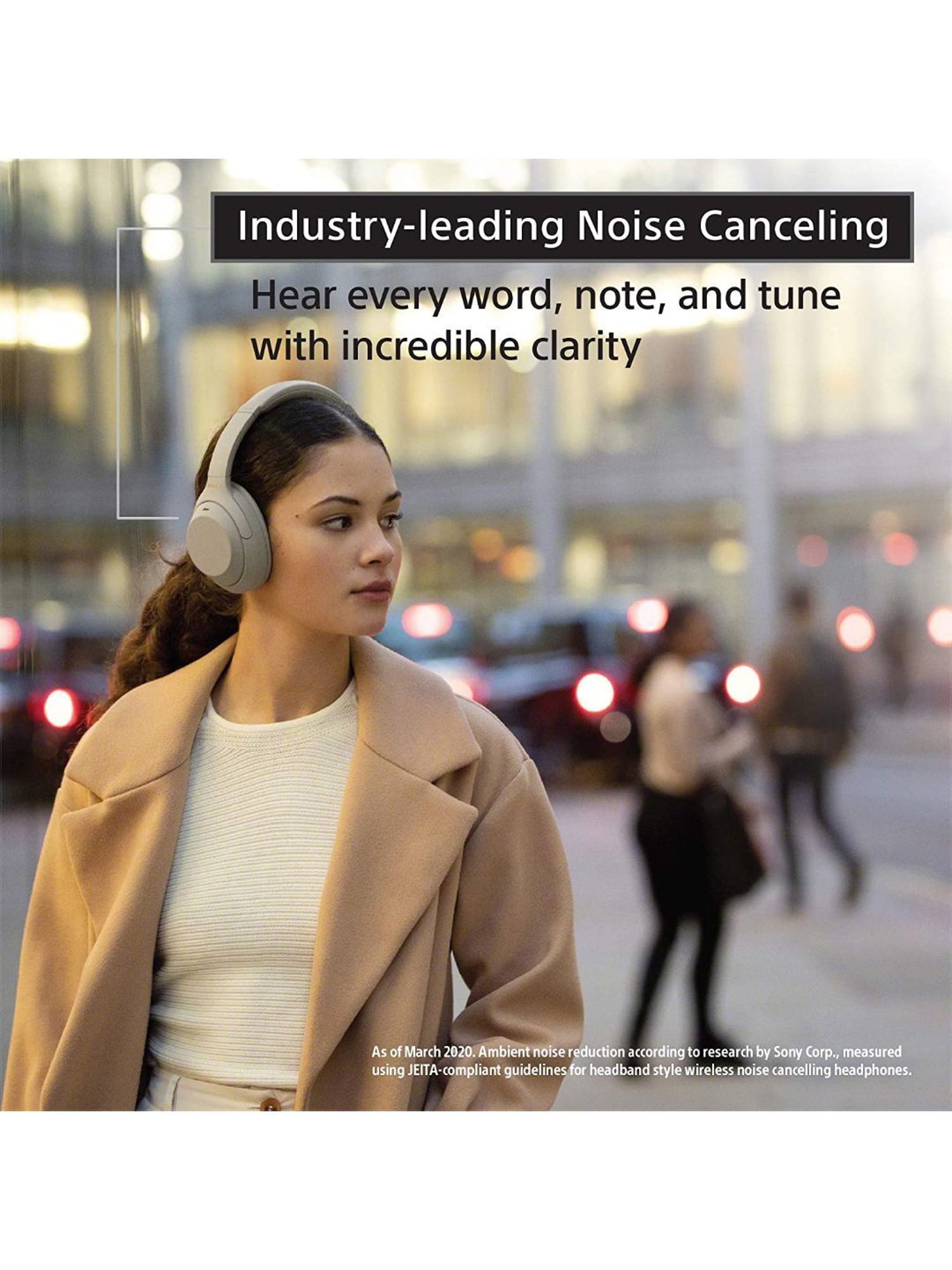 Sony WH-1000XM4 Industry Leading Wireless Noise Cancellation Bluetooth Headphones with Mic (Silver)