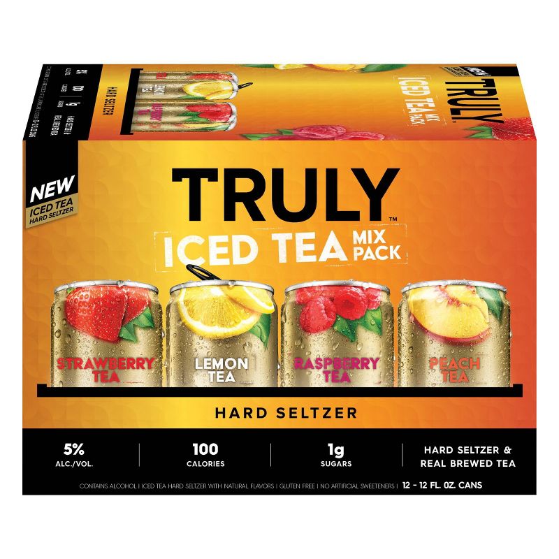 Truly Hard Seltzer Iced Tea Variety Mix Pack - 12pk/12 fl oz Slim Cans