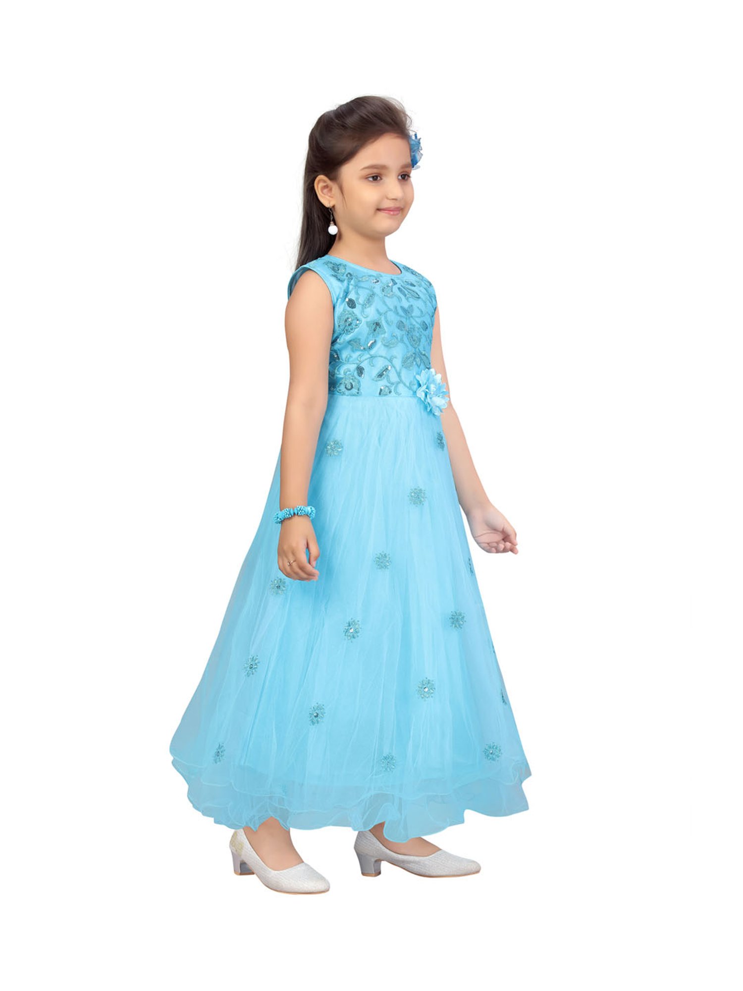 Aarika Kids Blue Embellished Gown