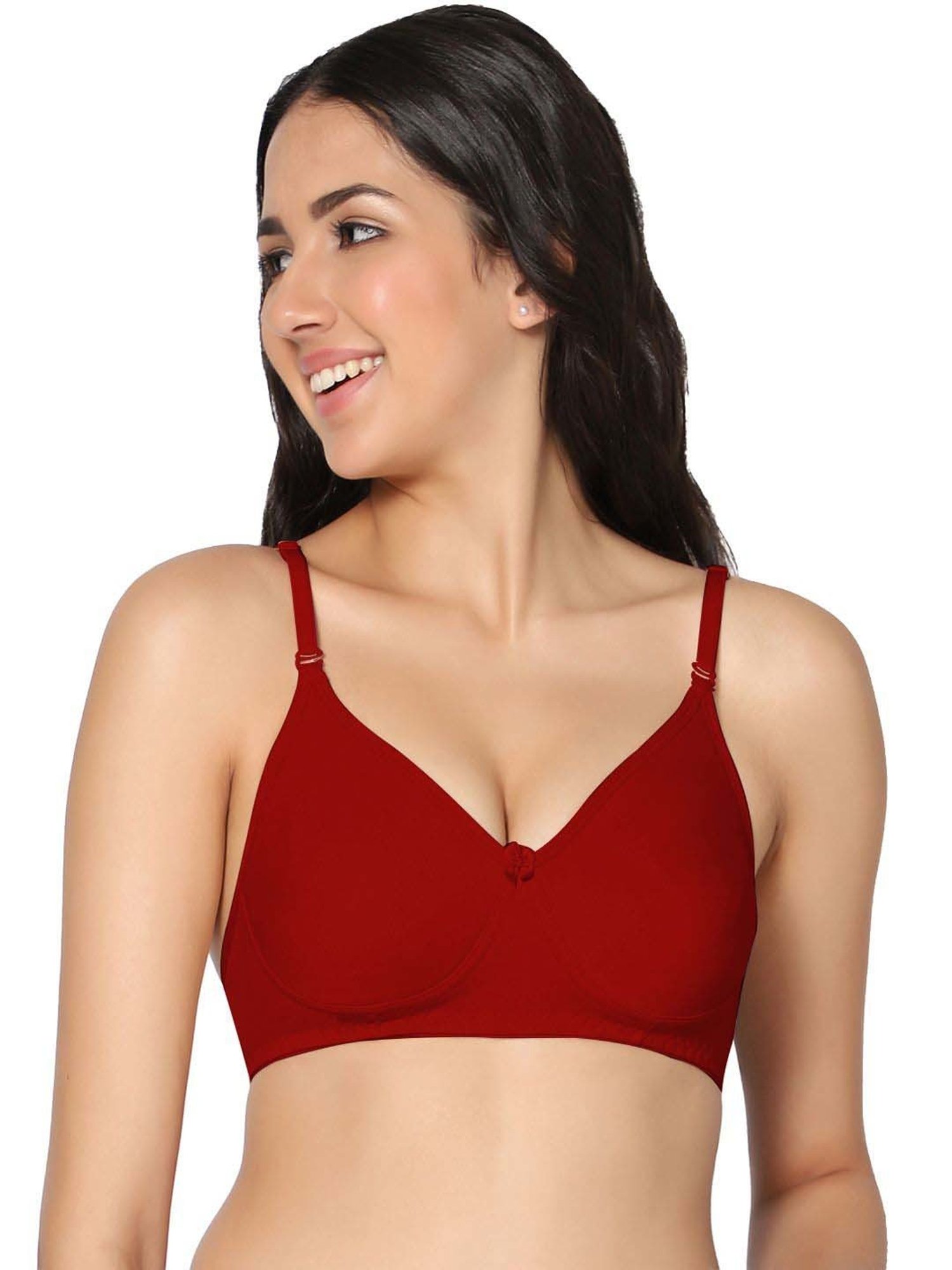 IN CARE Red & Pink Cotton T-Shirt Bras - Pack Of 2