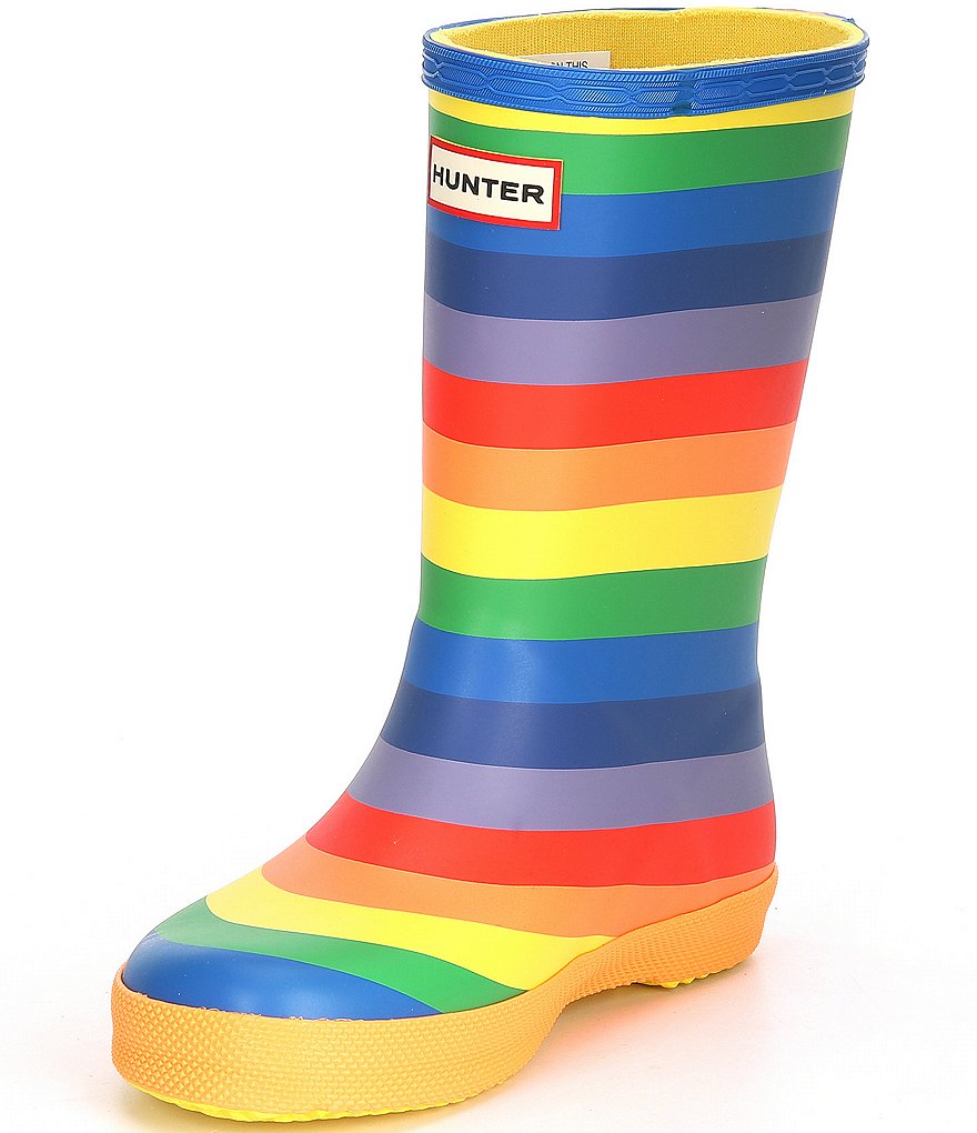 Hunter Girls' Class Rainbow Print Rain Boots (Infant)