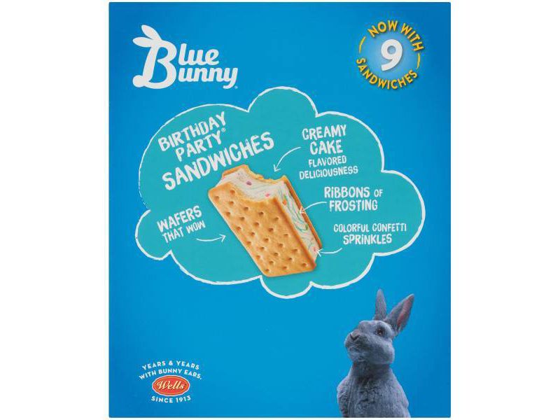 Blue Bunny Premium Sandwiches Birthday Party - 9ct