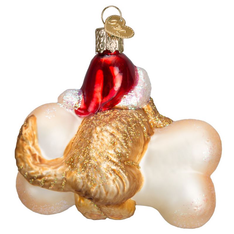 Old World Christmas 3.25" Old World Christmas Santa Puppy Glass Ornament #12405