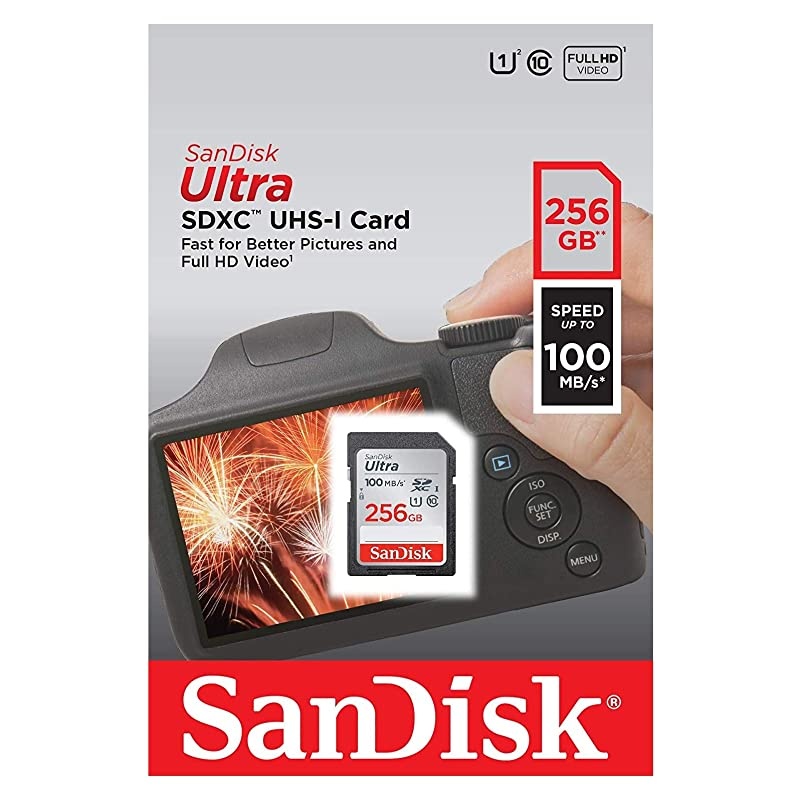 SD Ultra Memory Card Class 10 Works with Sony Cyber-Shot DSC-W800, W830, W810 Digital Camera (SDSDUNC-GN6IN) Bundle with 1 Everything But Stromboli Multi-Slot Card Reader (Class 10 256GB)