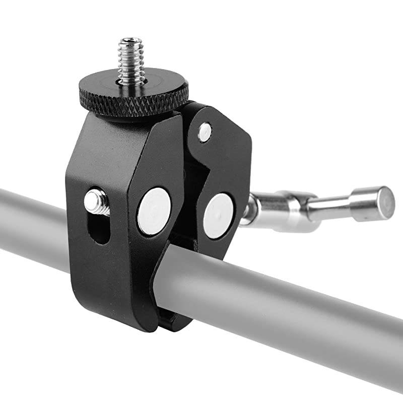 Super Clamp Photography Camera Crab Clamp with 1420 to 14 20 Screw Converter for 15mm Rods Lights UmbrellasShelvesCross Bars and More