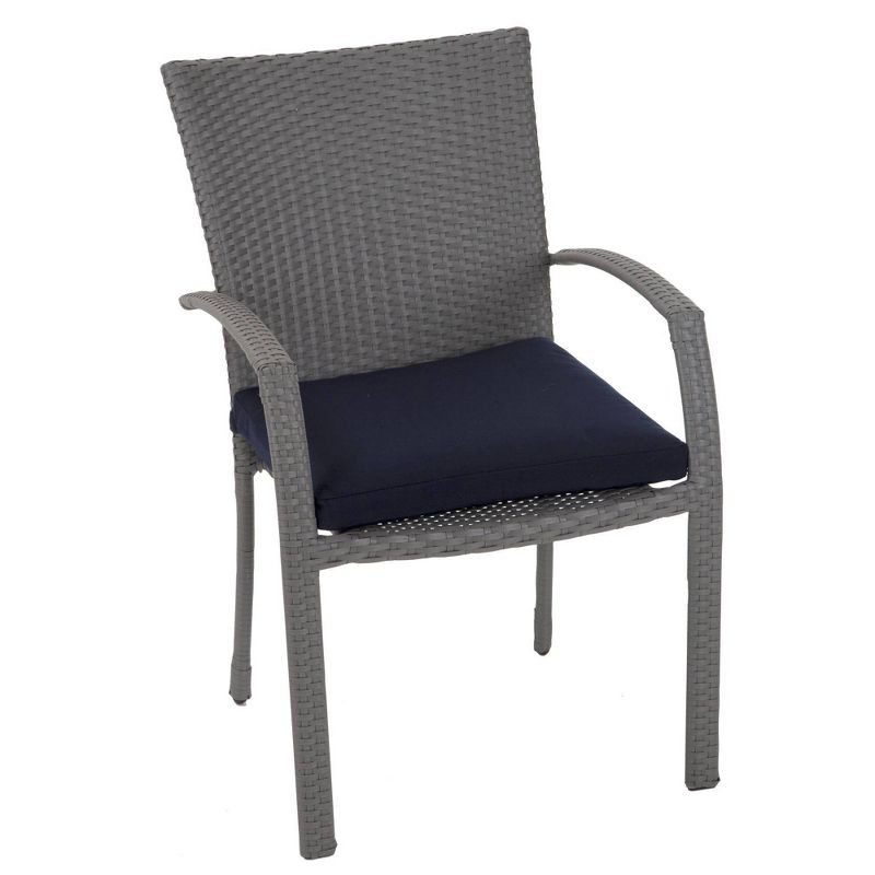 6pk Lakewood Ranch Steel and Wicker Patio Dining Chairs Gray/Blue - Room & Joy