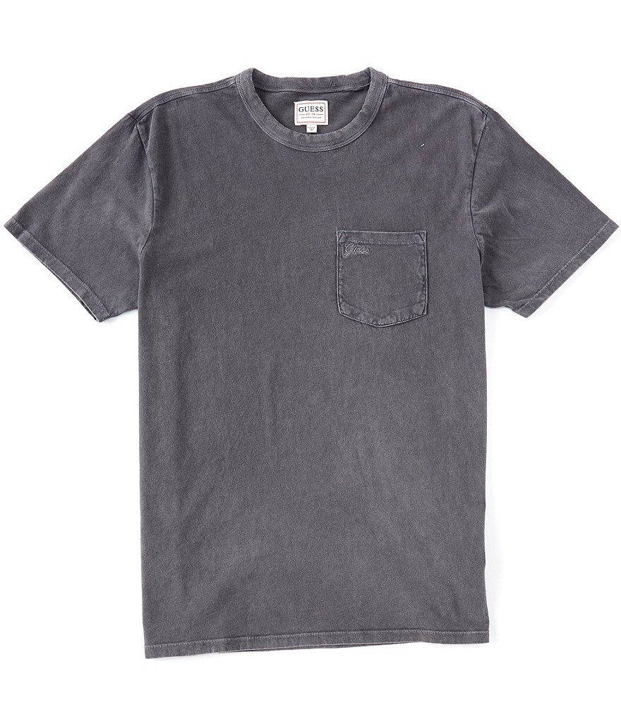 Guess Short-Sleeve Sueded Vintage Pocket Tee