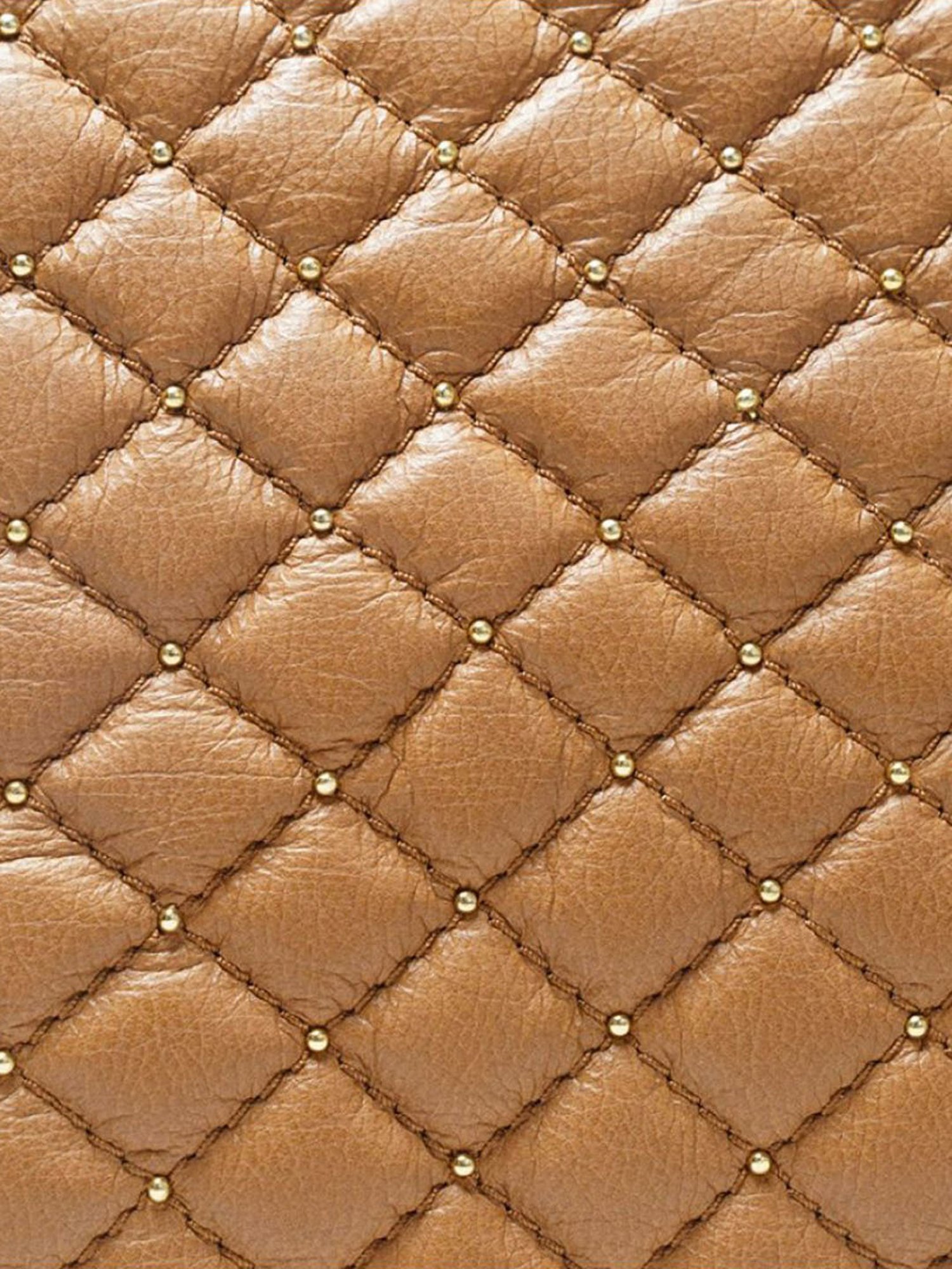 RI2K London Tan Leather Medium Quilted Cross Body Bag