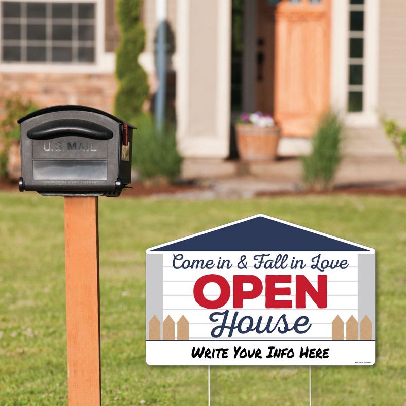 Big Dot of Happiness Open House - Real Estate Yard Sign Lawn Decorations - Come In And Fall In Love Party Yardy Sign