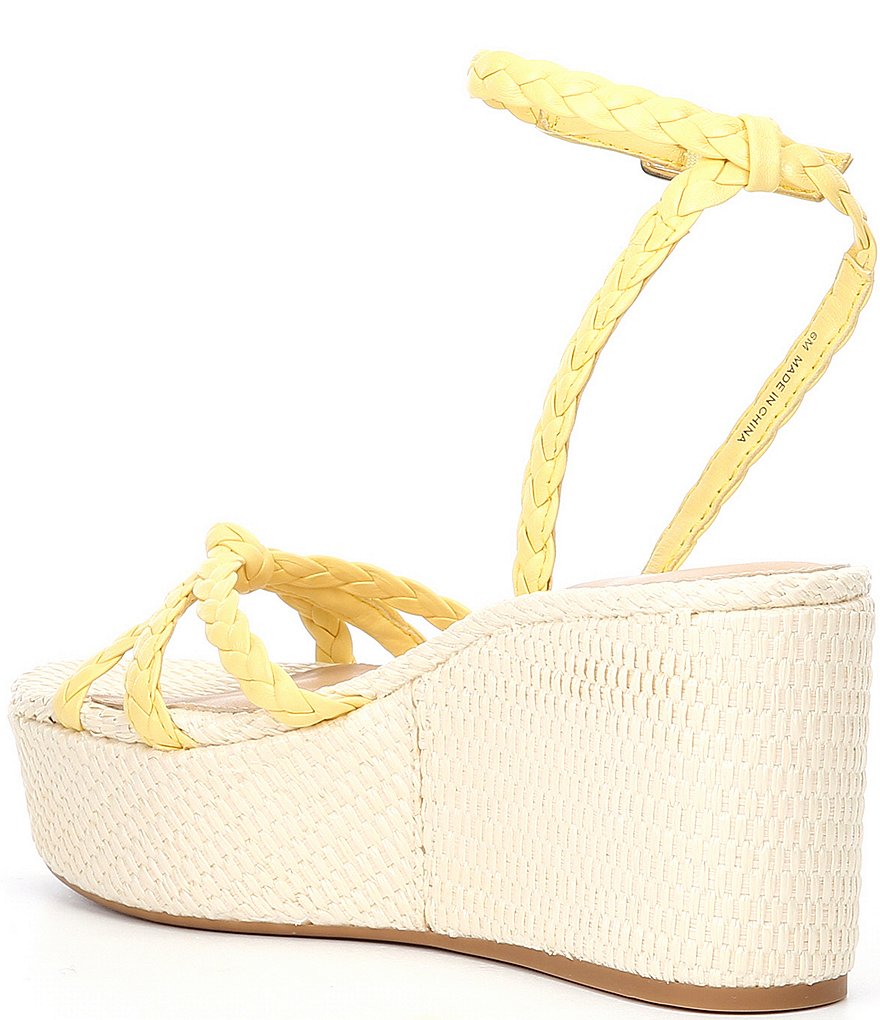 Antonio Melani Lorinna Leather Woven Ankle Strap Wedges