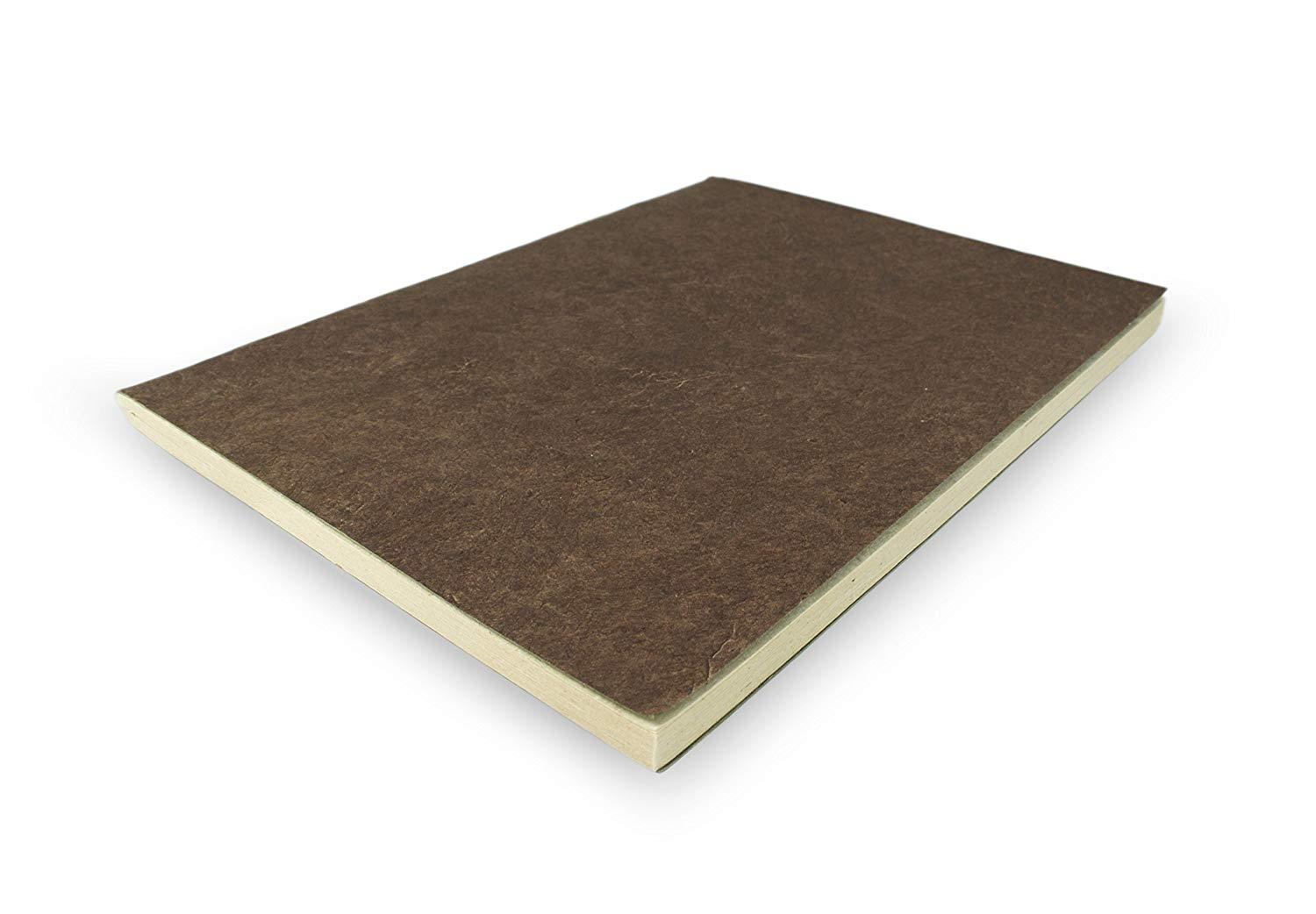 Nepali Companion Notebook with Handmade Paper and Vegetable-Dyed Cover. Made in Nepal (Large, Dark Walnut)