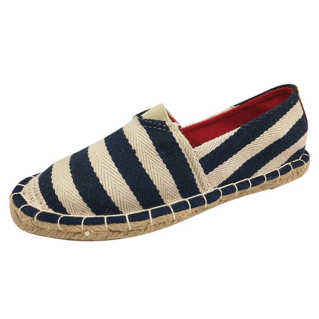 Shusuen Women's Step Glow Slip Loafer Flat Striped Flat Shoes for Women