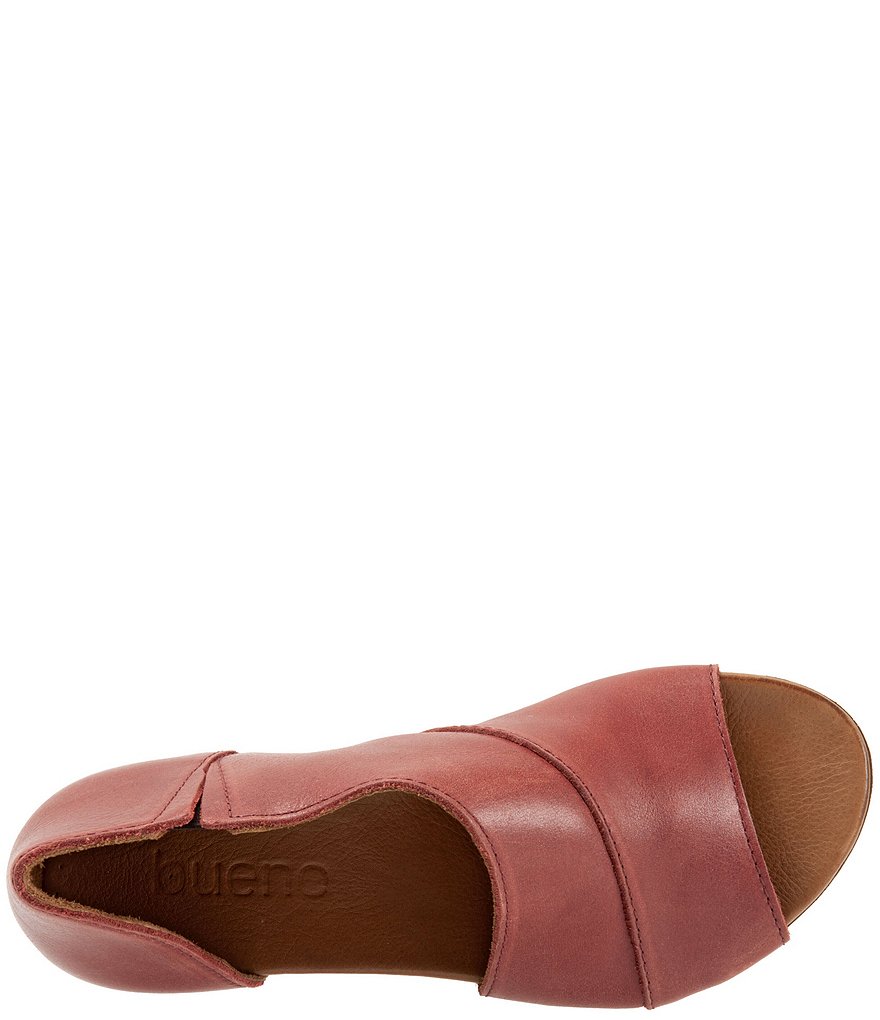 Bueno Tanner Leather Asymmetric Slip Ons