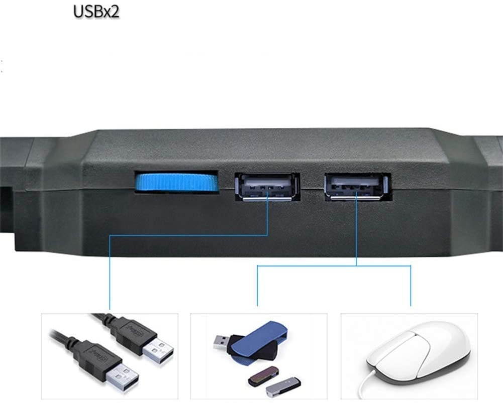 HOG Portable Ultra-Thin Laptop Cooling Pad Coole, Multifunctional, Super Quiet Fans, Game Style Design, Adjustable Speed