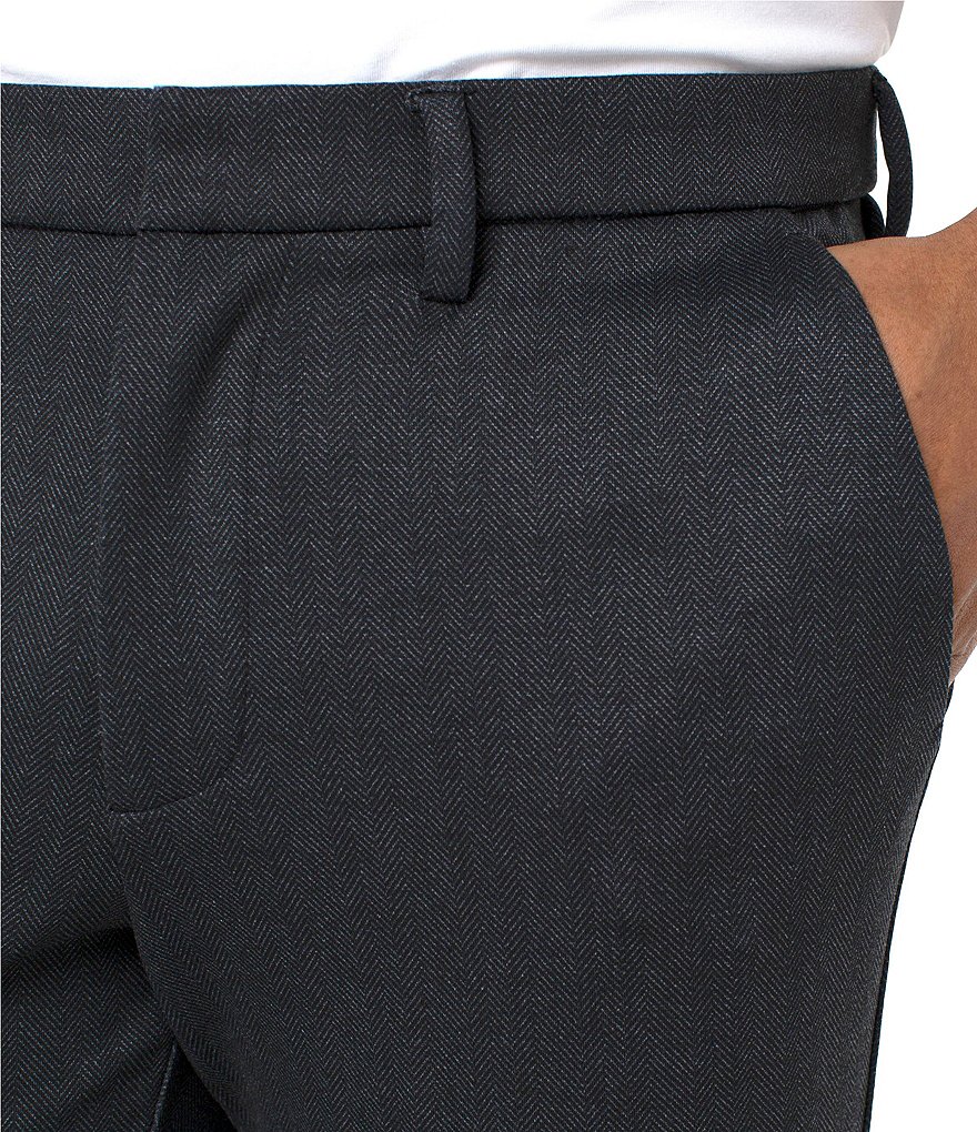 Liverpool Los Angeles Flat-Front Herringbone Knit Travel Pants