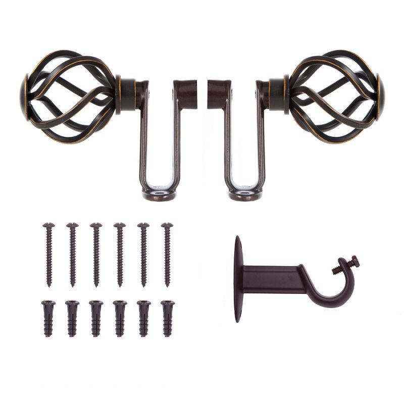 66"-120" Cage Decorative Room Darkening Curtain Rod Oil Rubbed Bronze - Sun Zero