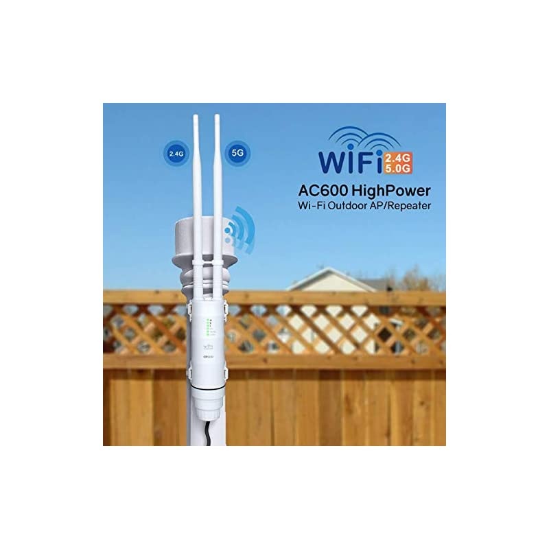 WiFi Range ExtenderRepeaterRouter AC600 High Power Wireless Outdoor Weatherproof Long RangeDualBand 24GHz+ 5G WiFi Signal Booster Access Point WiFi Range Extender 3 in 1 with PoE