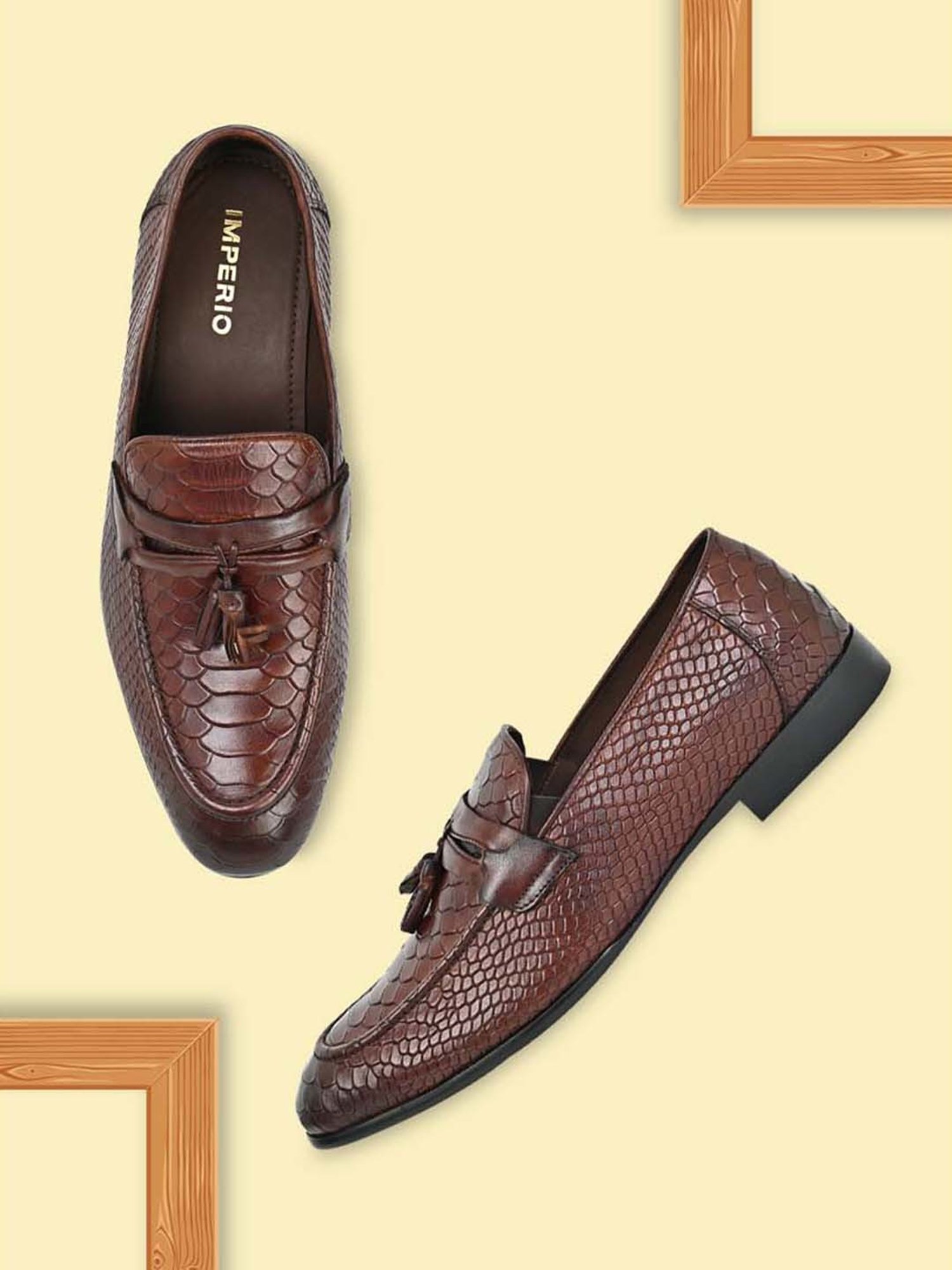 Imperio by Regal Men's Dark Tan Formal Moccasins