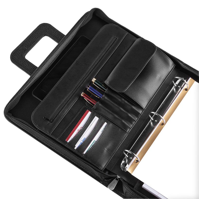 Universal Zip-Around Padfolio, Vinyl, 14.5 x 2.75 x 11.5" - Black