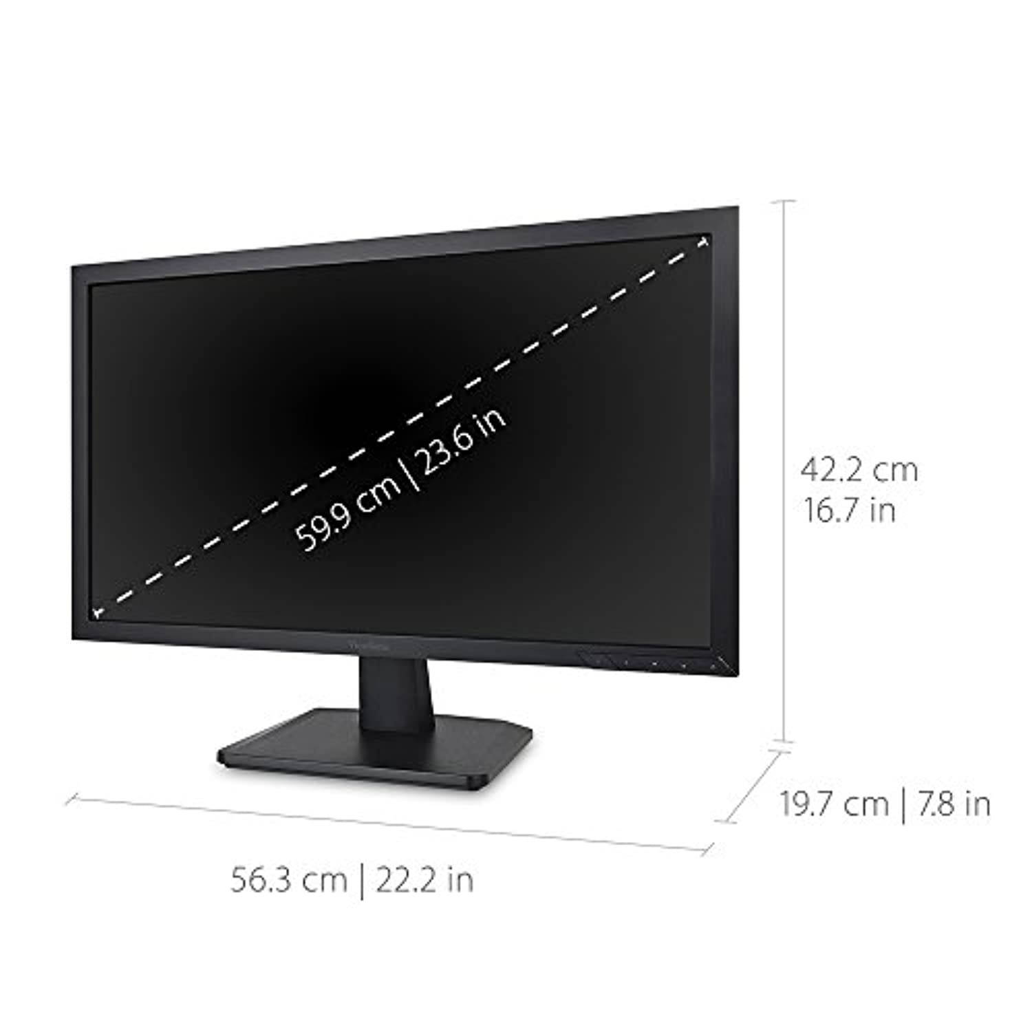 ViewSonic VA2452SM 24 Inch 1080p LED Monitor DisplayPort DVI and VGA Inputs for Home and Office Black (VA2452SM)